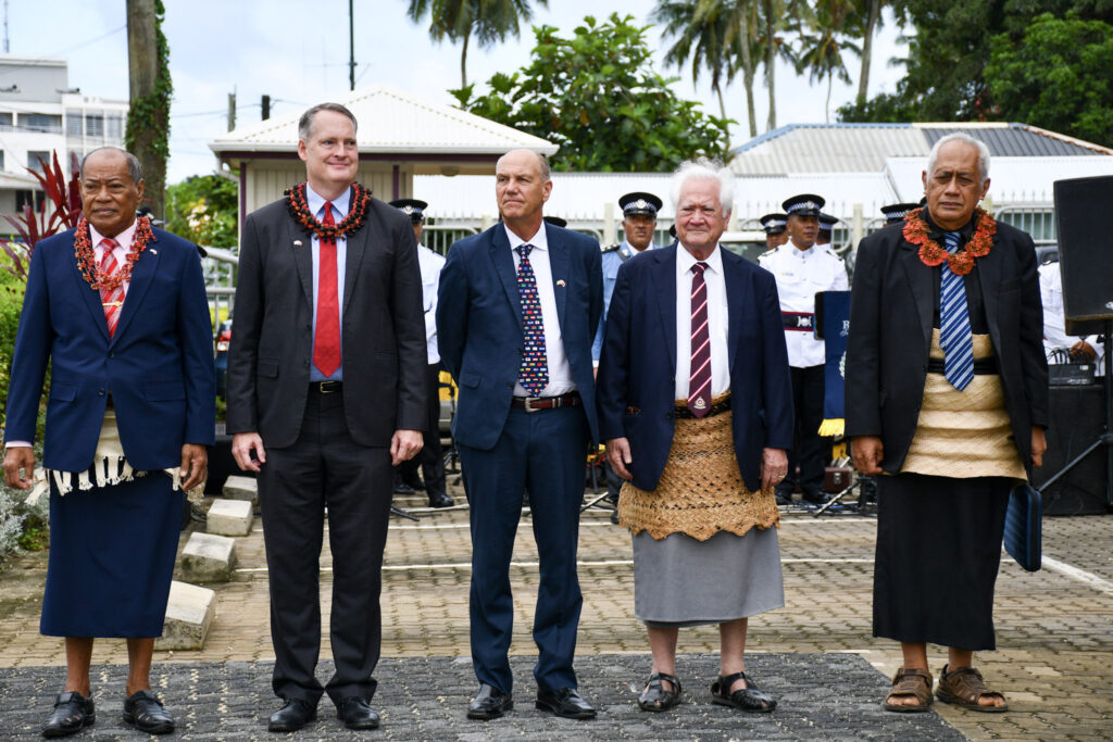 Chief guests at the ceremonial flag raising event to open the U.S. Embassy in the Kingdom of Tonga
