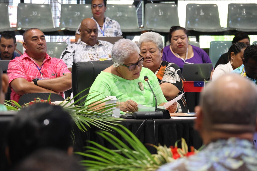 Samoan Prime Minister Fiame Naomi Mataafa at the Pacific Islands Forum