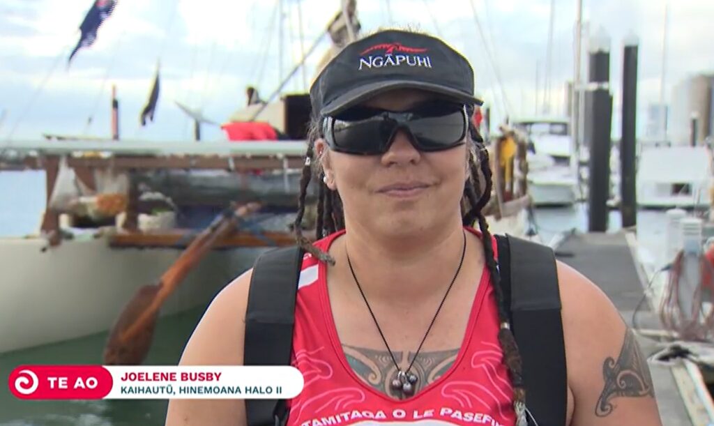 Joelene Busby, first Maori female captain on Hinemoana II. Photo Teaonews