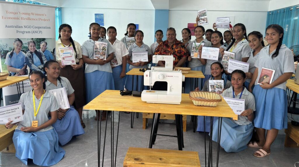 Students participating in the Tonga Young Women's Economic Resilience project under the Talitha Project. Photo Australian High Commission