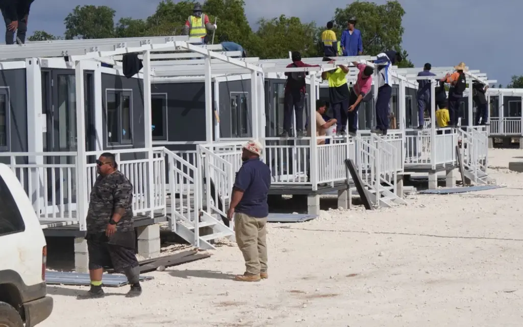 The accommodation construction work ongoing for participants of the 53rd Pacific Island Leaders Meeting. Photo: Facebook / PM Press