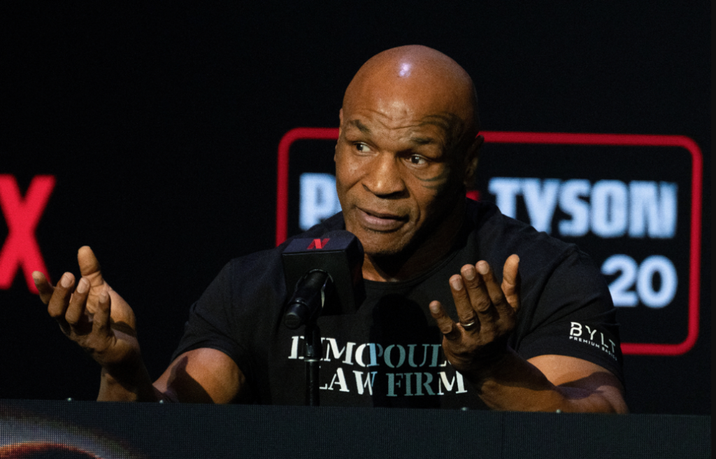 Boxer Mike Tyson attends a news conference in New York City on May 13, 2024, ahead of a sanctioned professional fight versus Jake Paul. Photo: REUTERS