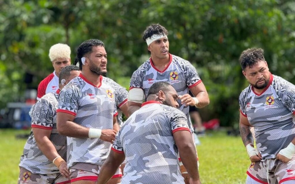 tonga players training in apia for test match against manu samoa