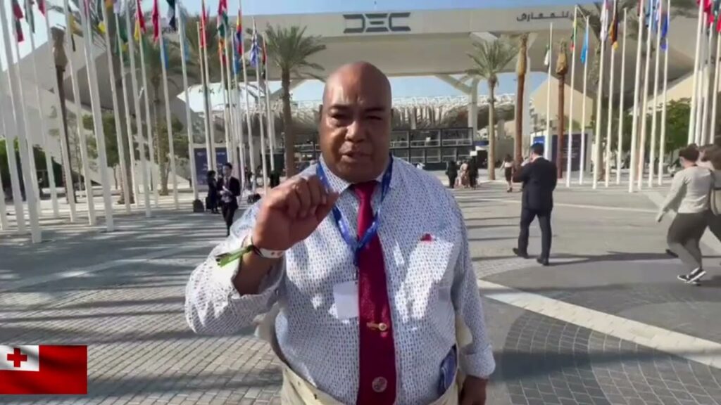 Hon. Johnny Taione during COP28 Dubai in 2023. Photo: Lee Steward