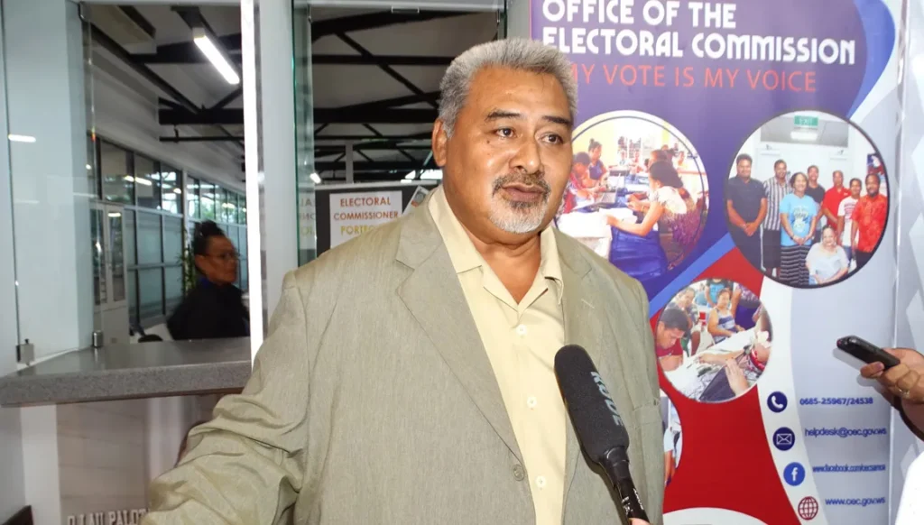 The Electoral Commissioner Toleafoa Tuiafelolo John Stanley