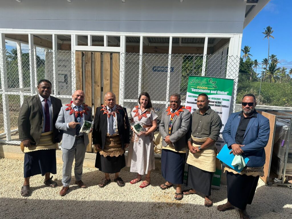 Prime Minister Hon Dr Aisake Eke, Australian High Commissioner HE Brek Batley, Soane Tupou and guests.