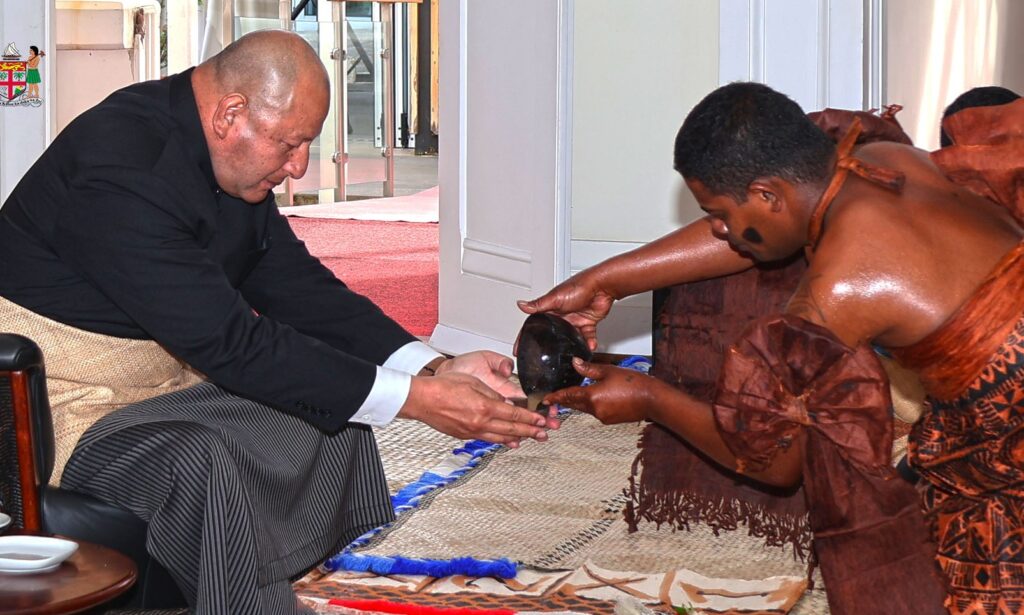 king tupou vi receives fiji kava in state visit